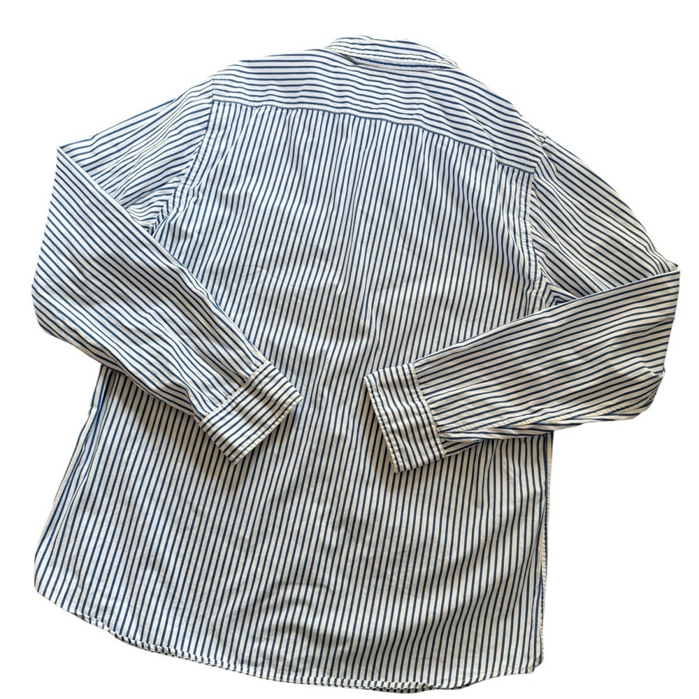 American Eagle Vintage Fit Blue striped Preppy Mens Large Shirt Cotton, buttons - Picture 3 of 8